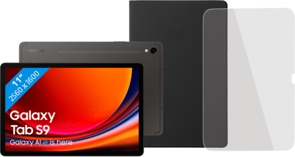 Aanbieding Samsung Galaxy Tab S9 11 inch 128 GB Wifi en 5G Zwart + Beschermpakket - 6151116742798