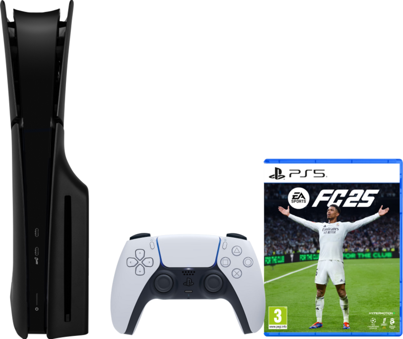 Aanbieding PlayStation 5 Slim Disc Edition + FC 25 + Covers Zwart - 6151116880841